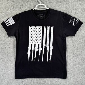 Grunt Style GS T-Shirt Men's M Black Rifle Gun American Flag Graphic Military